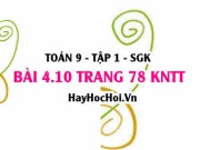 Bài 4.10 Toán 9 tập 1 SGK Kết nối tri thức